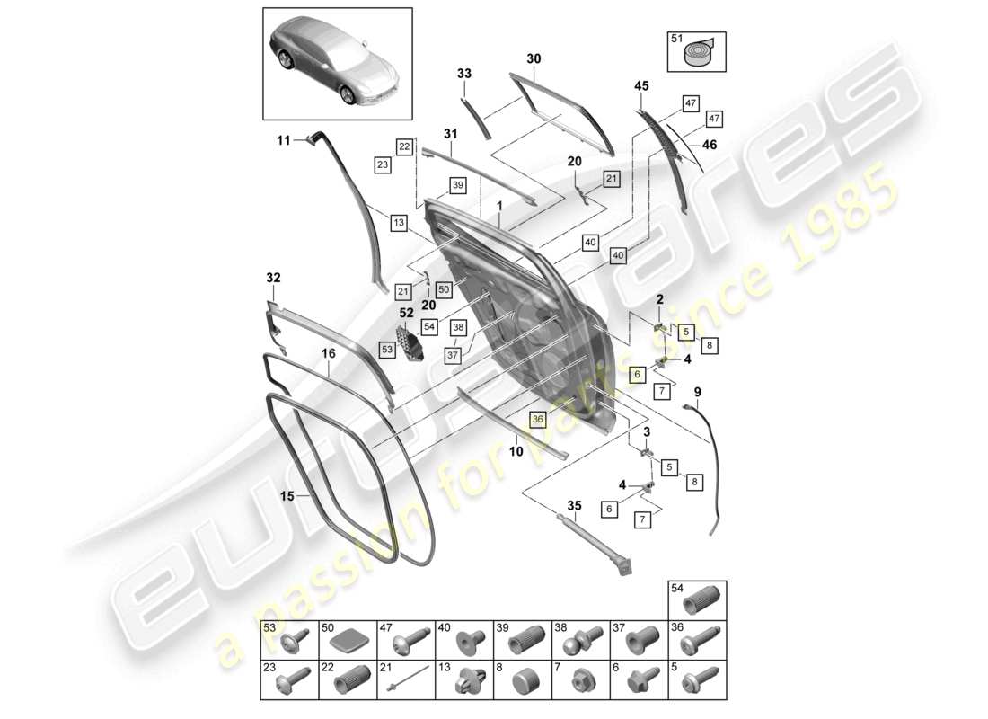 a part diagram from the porsche panamera parts catalogue
