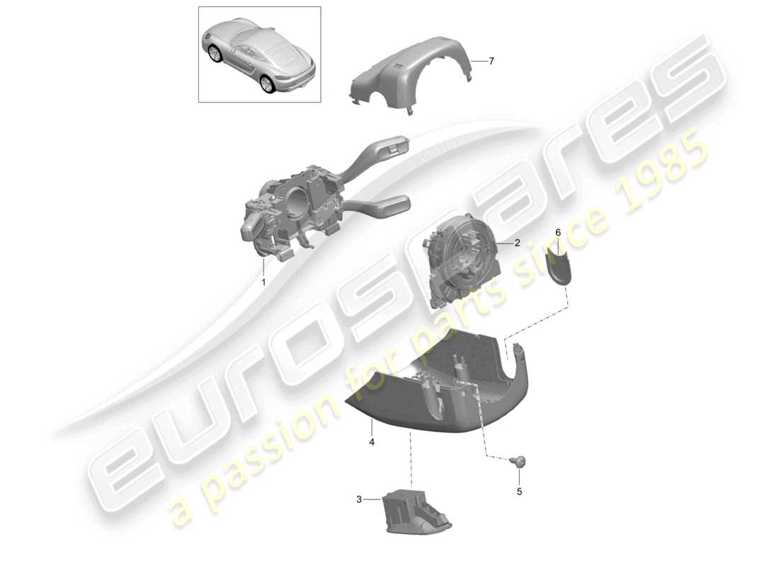 a part diagram from the porsche cayman parts catalogue