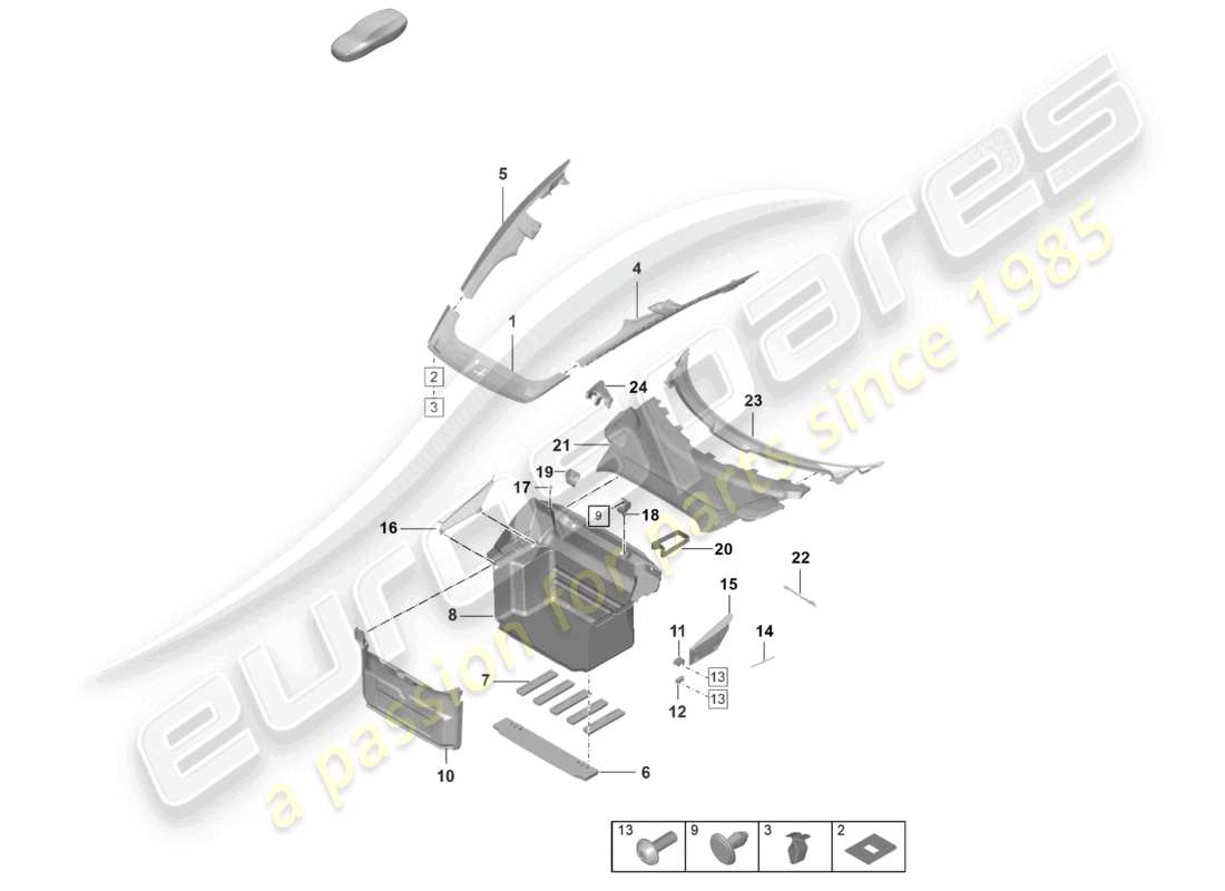 a part diagram from the porsche 992 parts catalogue