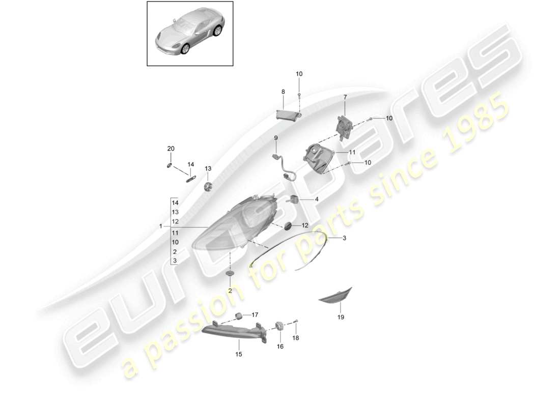 a part diagram from the porsche 2024 (718 cayman) parts catalogue