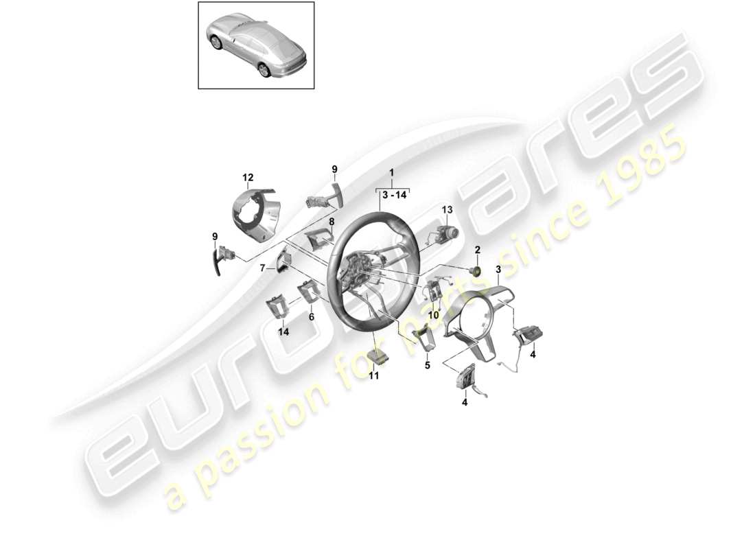 a part diagram from the porsche 2021 (panamera 971-1) parts catalogue