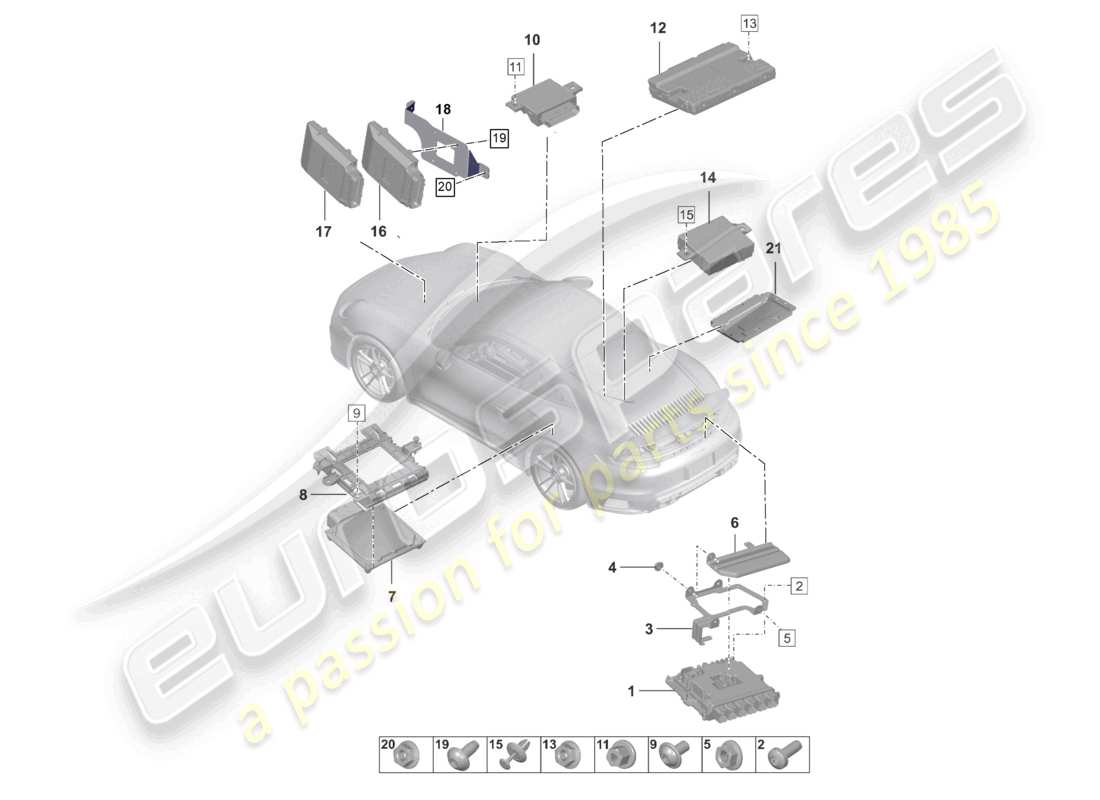 a part diagram from the porsche 992 parts catalogue