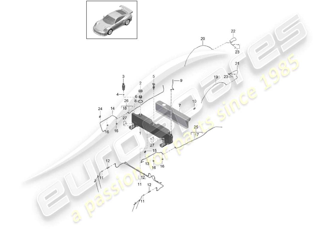 a part diagram from the porsche 2018 (991-2 turbo) parts catalogue