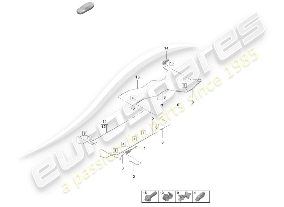 a part diagram from the porsche 2025 (992-1 gt3/rs/st) parts catalogue
