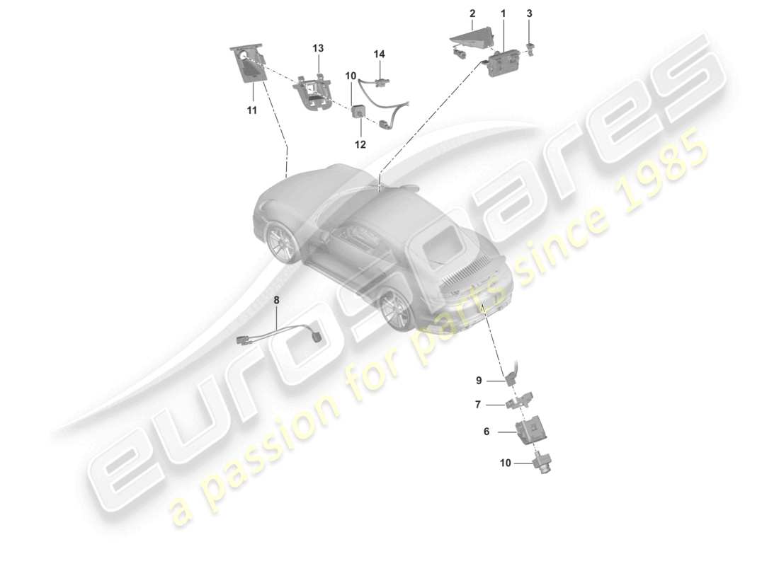 a part diagram from the porsche 2021 (992-1 turbo / s) parts catalogue