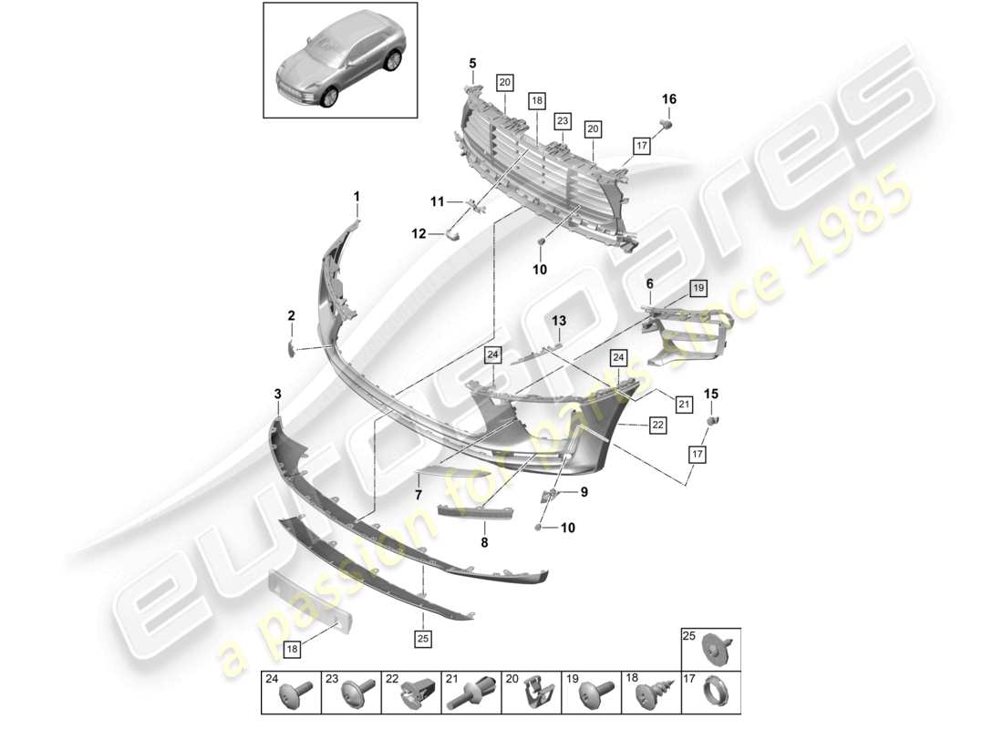 a part diagram from the porsche 2026 (macan) parts catalogue