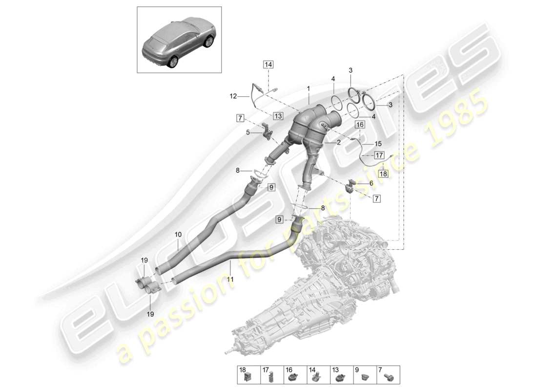 VIEW PARTS DIAGRAMS FROM THE PORSCHE MACAN PARTS CATALOGUE a part diagram from the porsche macan parts catalogue