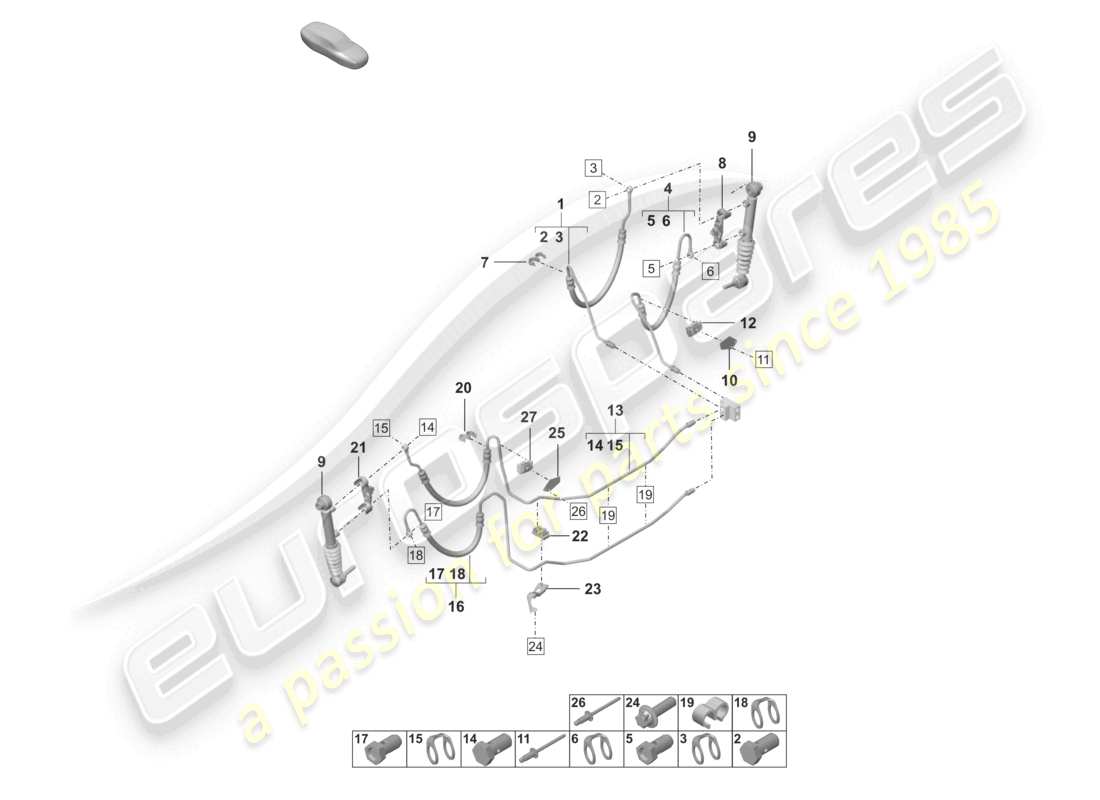a part diagram from the porsche 992 parts catalogue