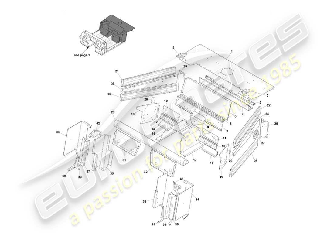 a part diagram from the aston martin vanquish (2002) parts catalogue