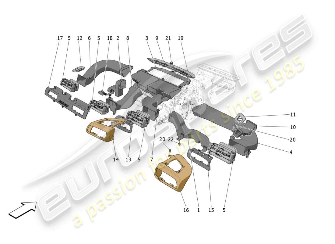 maserati mc20 (2022) a/c unit: diffusion part diagram