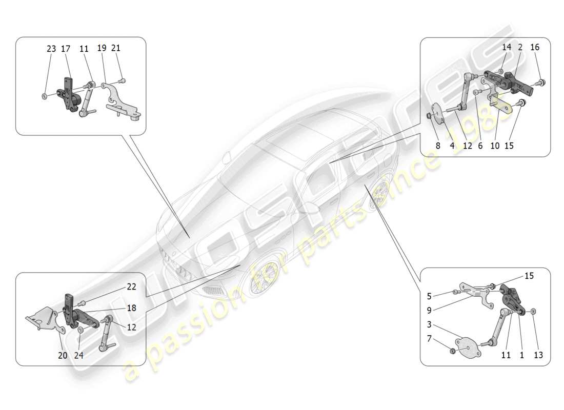 maserati grecale modena (2023) lighting system control parts diagram