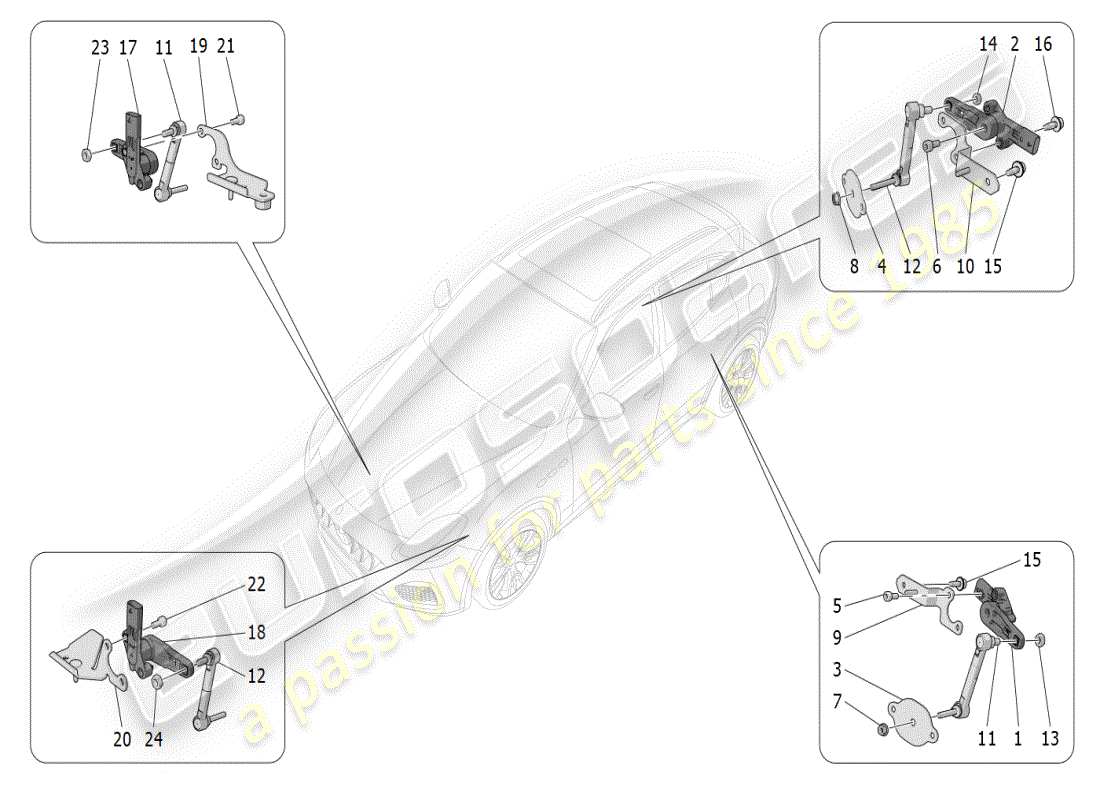 maserati grecale modena (2023) lighting system control parts diagram