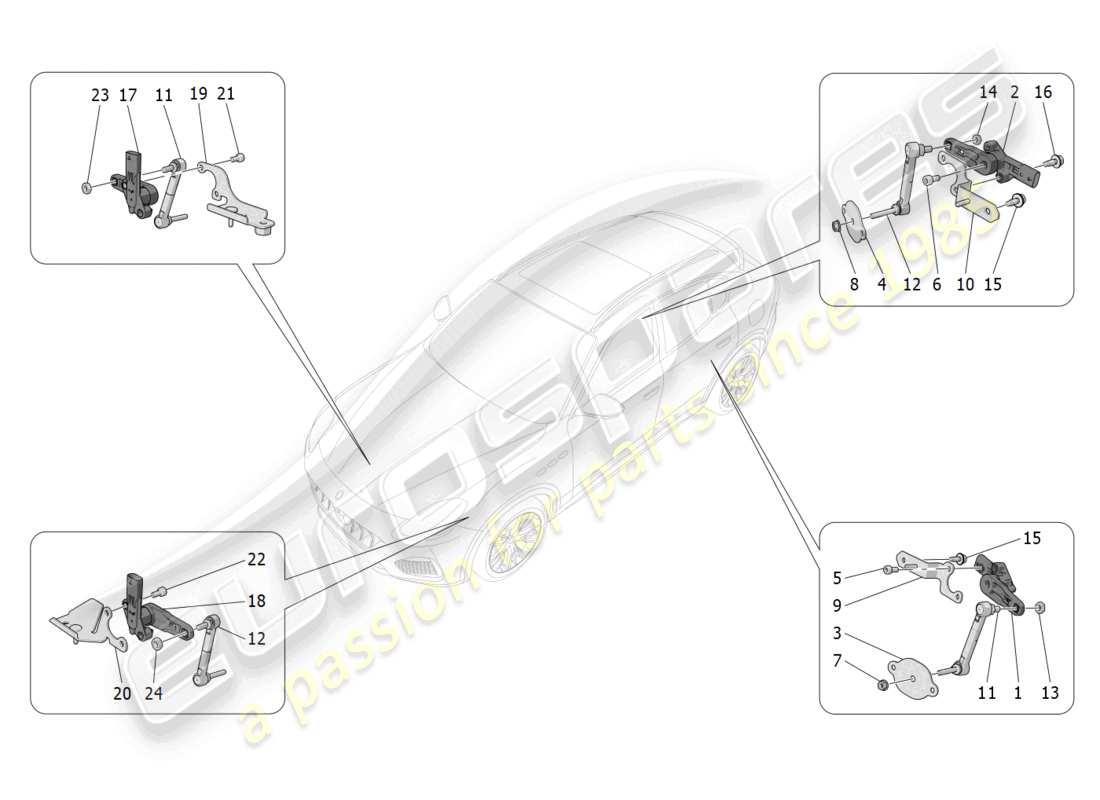 maserati grecale gt (2023) lighting system control part diagram