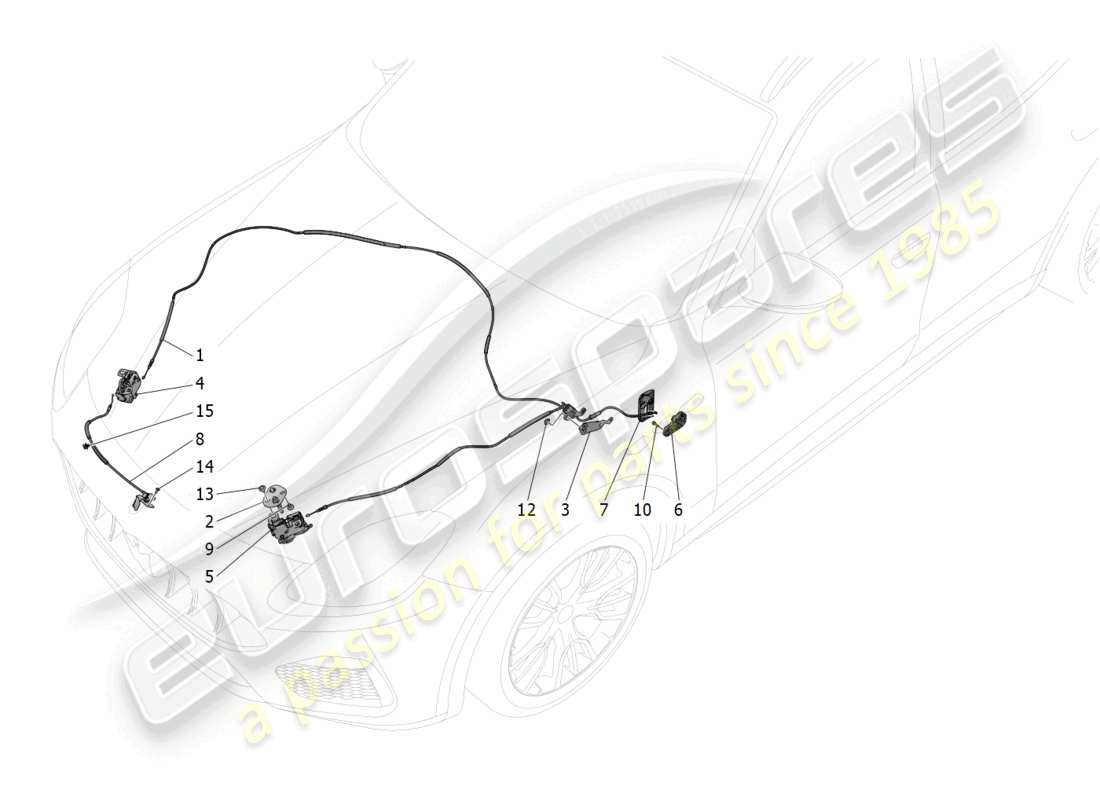 maserati grecale gt (2023) front lid opening button part diagram