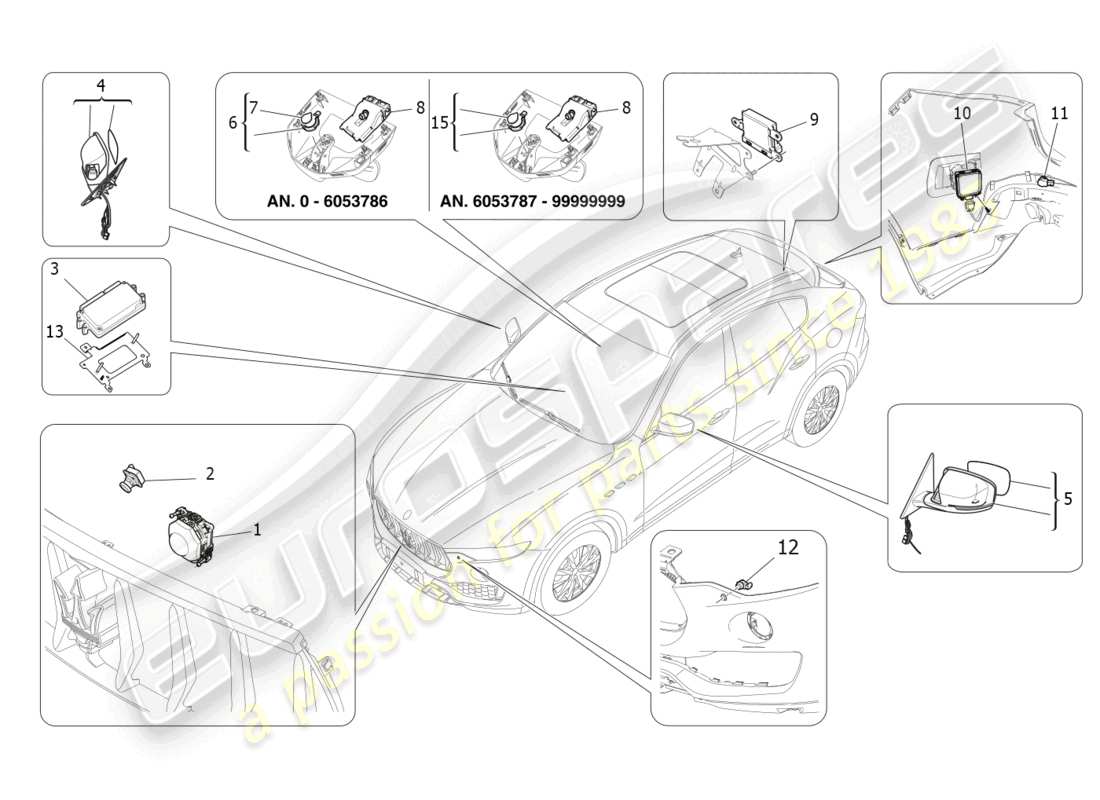 maserati levante modena (2022) drive assistance system part diagram