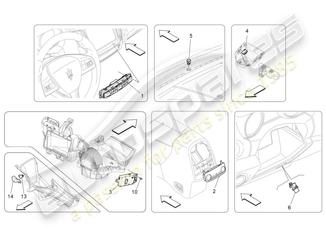 maserati levante (2017) a/c unit: electronic control parts diagram