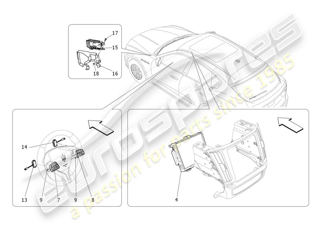 maserati levante modena (2022) it system part diagram