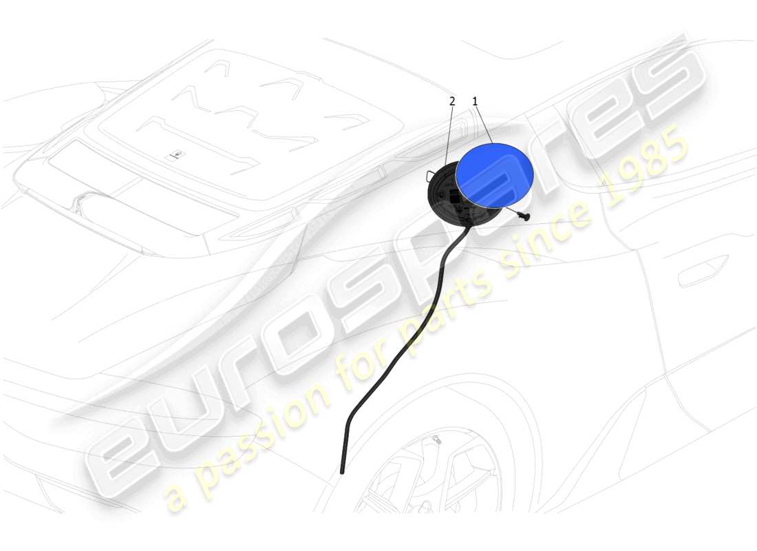 maserati mc20 (2022) fuel tank door and controls part diagram