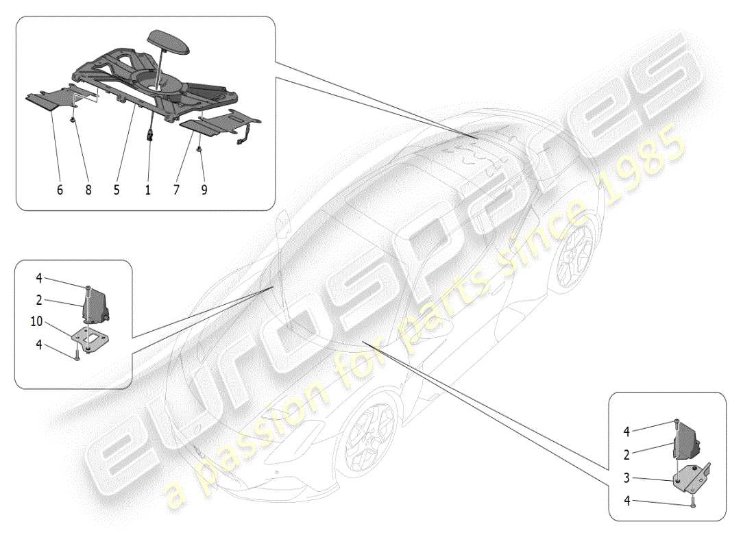 maserati mc20 (2024) reception and connection system parts diagram