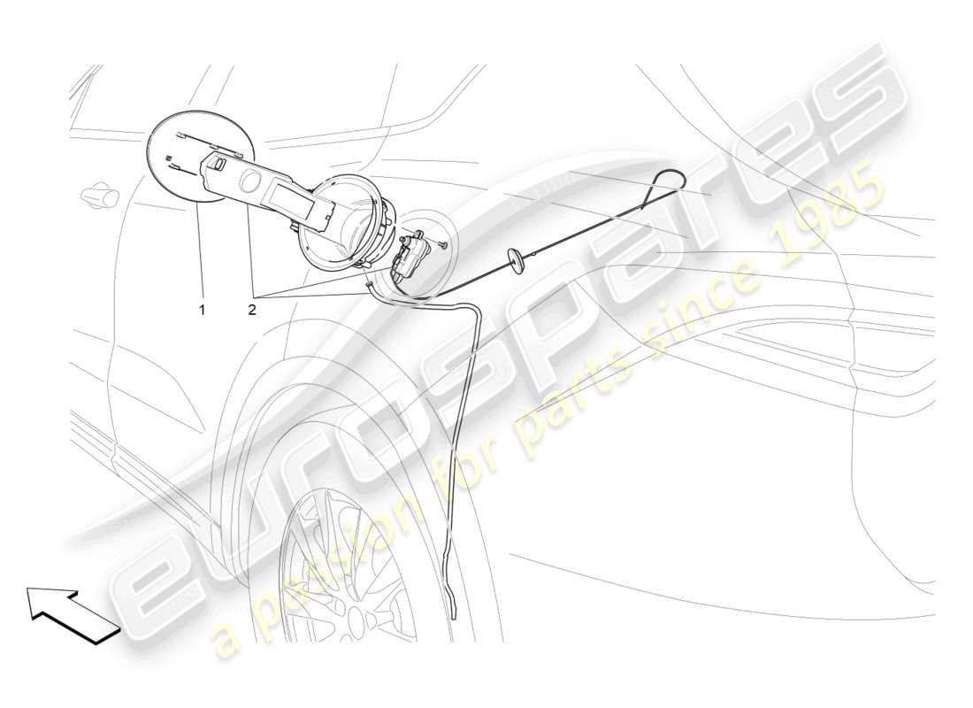 maserati levante modena (2022) fuel tank door and controls part diagram