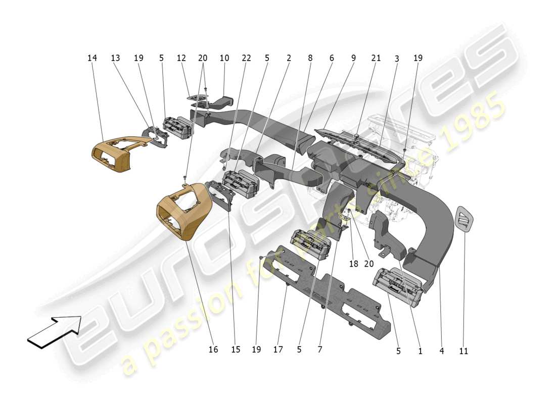 maserati mc20 (2022) a/c unit: diffusion part diagram