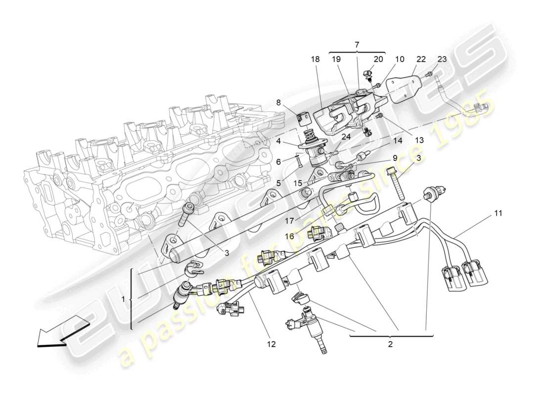 maserati levante modena (2022) fuel pumps and connection lines part diagram