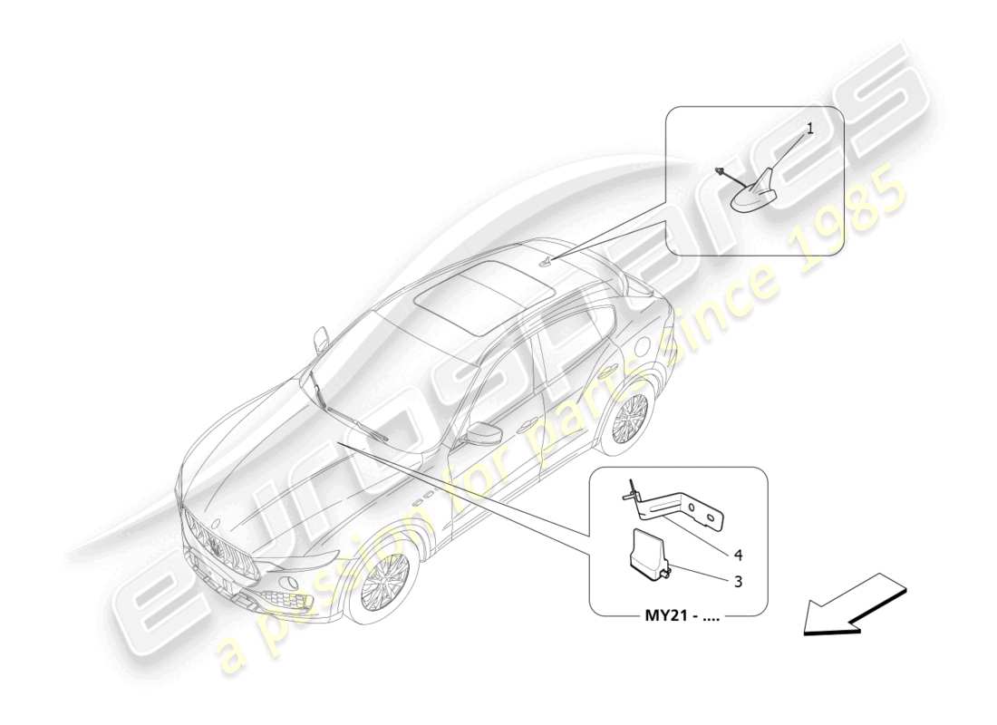 maserati levante trofeo (2020) reception and connection system parts diagram