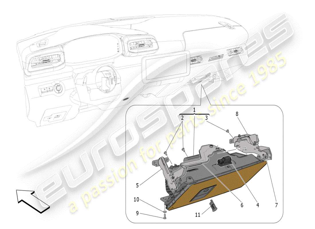 maserati mc20 (2024) glove compartments part diagram