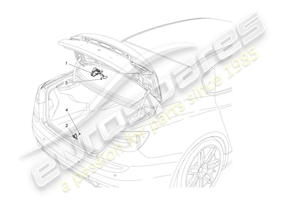 maserati quattroporte (2018) rear lid opening control parts diagram