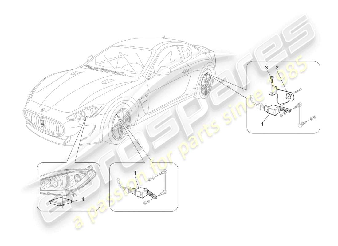 maserati granturismo mc stradale (2011) lighting system control part diagram