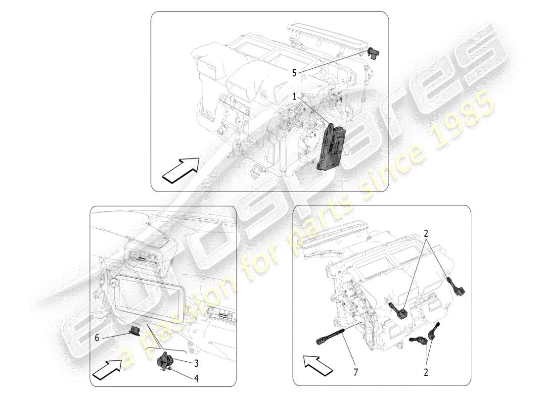 maserati mc20 (2024) a/c unit: electronic control parts diagram