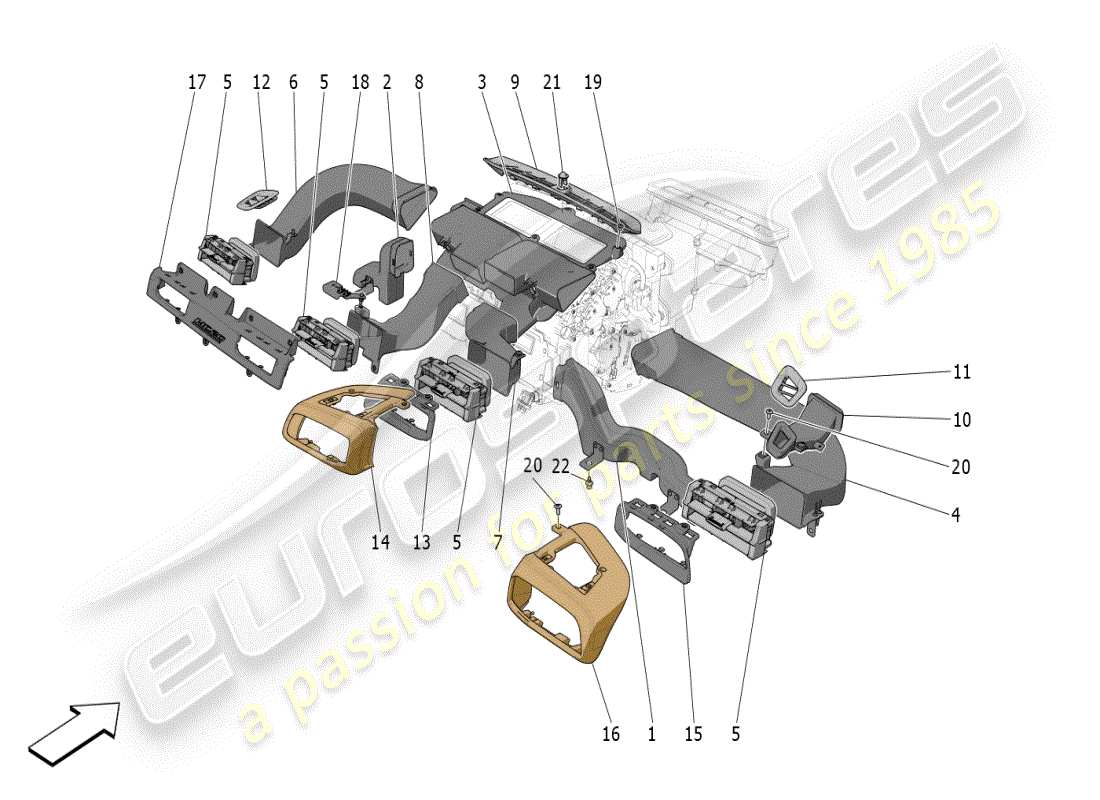 maserati mc20 (2024) a/c unit: diffusion parts diagram