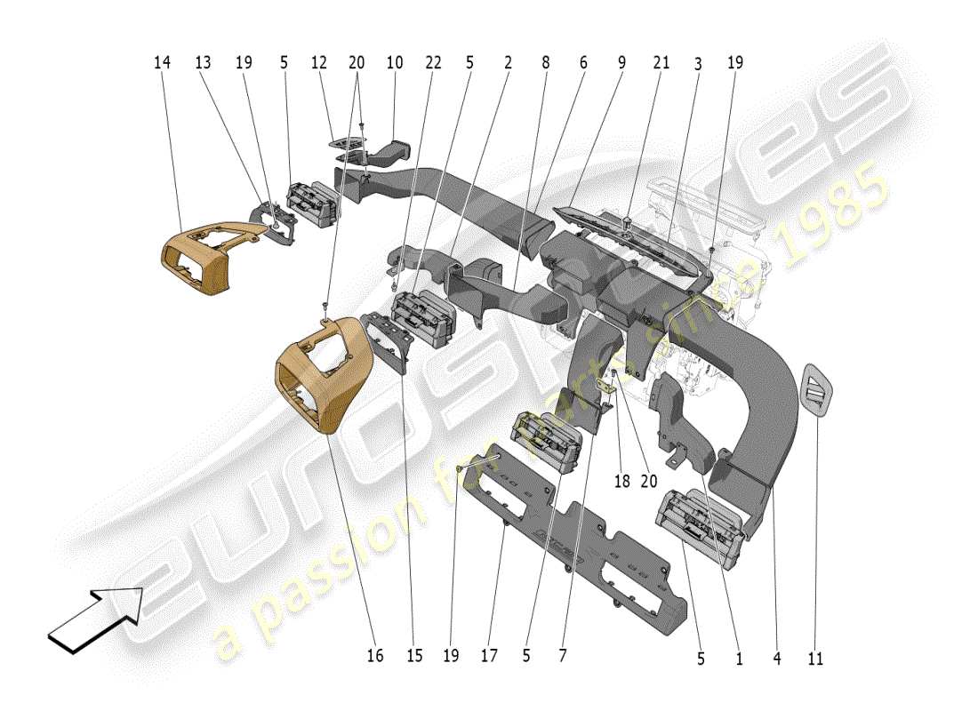 maserati mc20 (2024) a/c unit: diffusion parts diagram