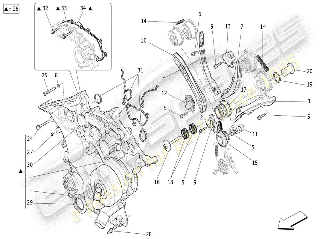 maserati ghibli (2021) timing part diagram