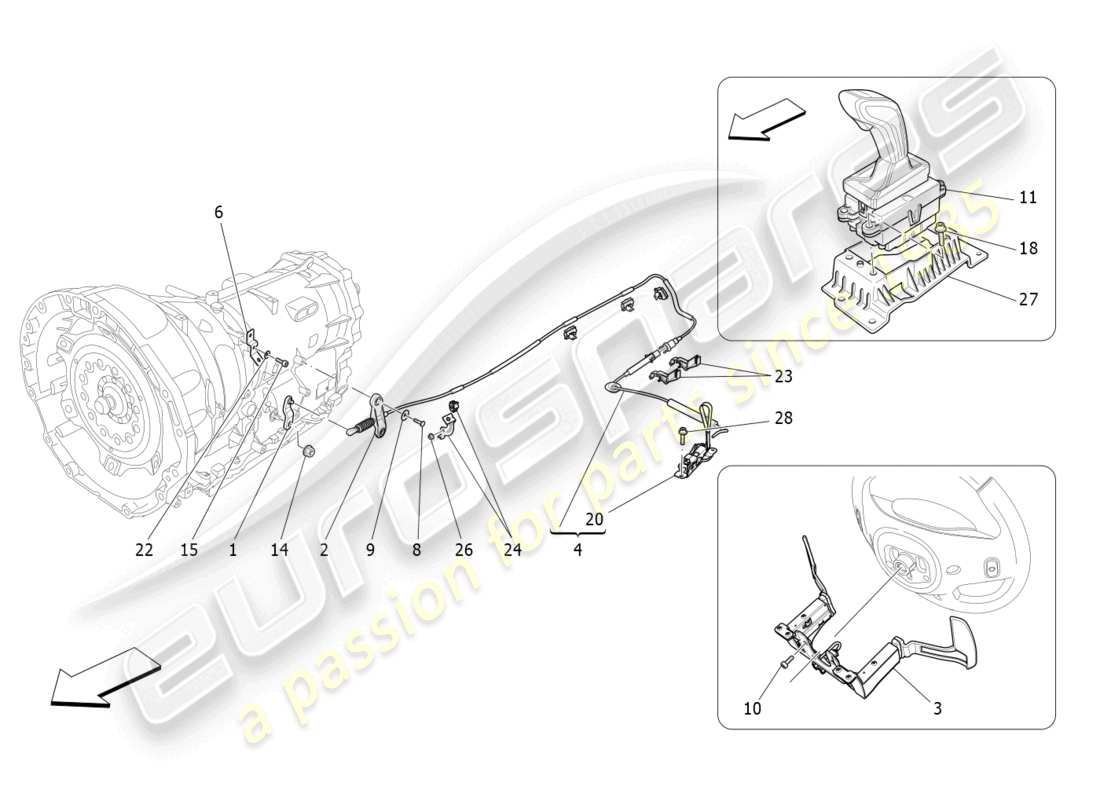 maserati levante modena (2022) driver controls for automatic gearbox part diagram