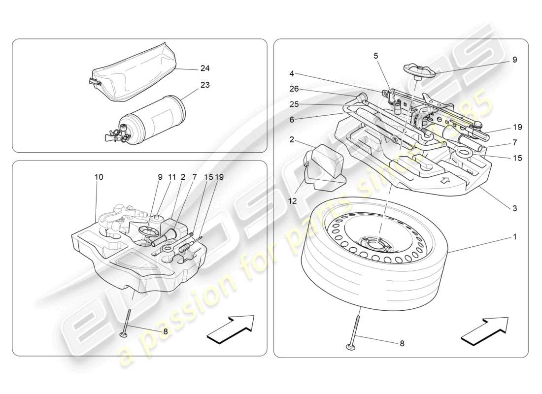 maserati levante modena (2022) standard provided part diagram