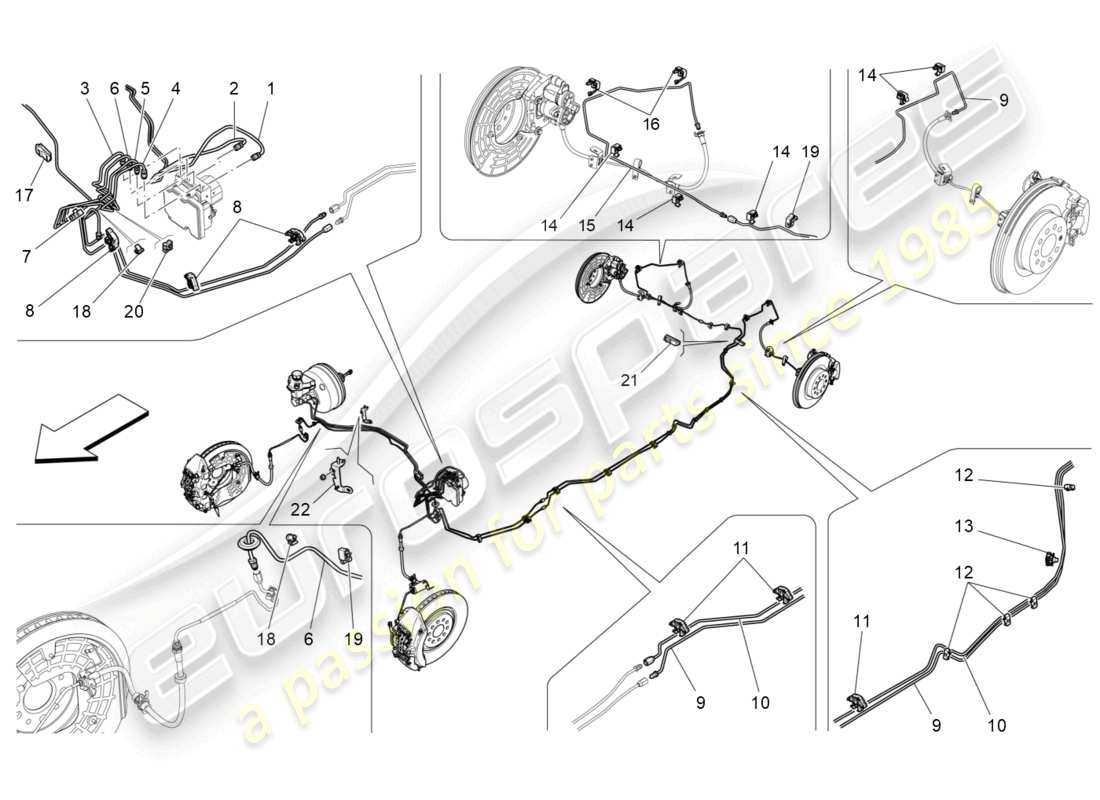 maserati levante modena (2022) lines part diagram