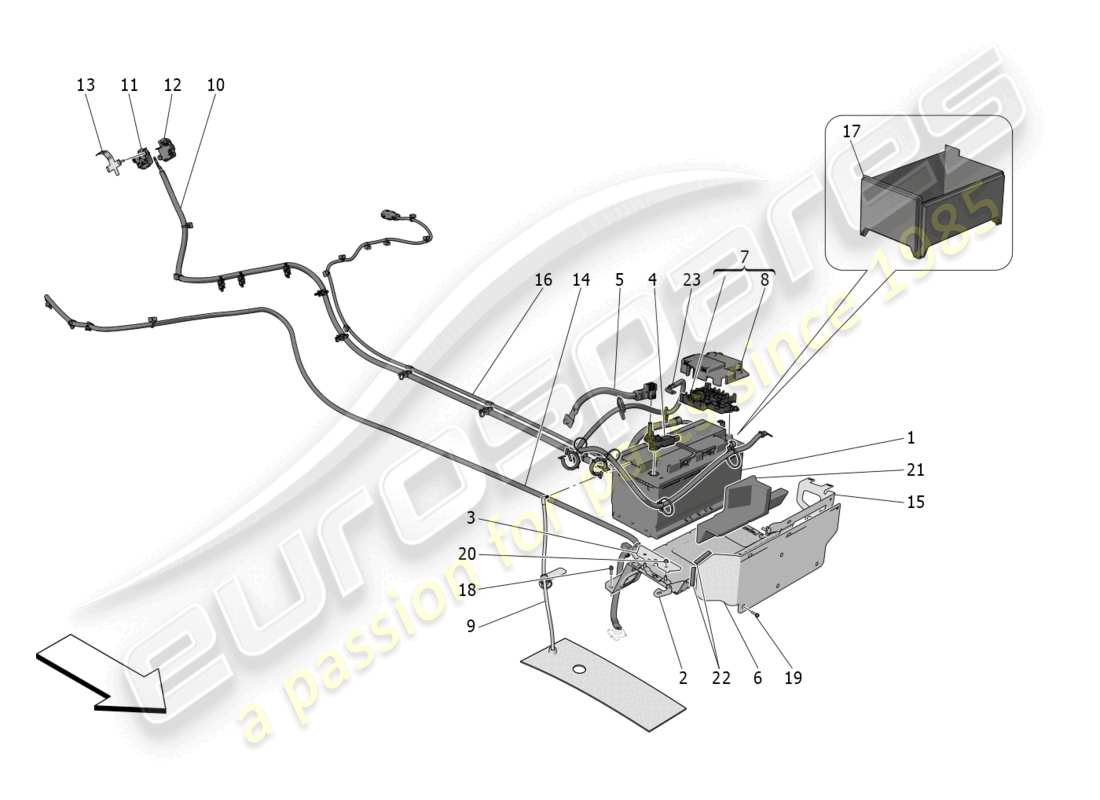 maserati mc20 (2023) energy generation and accumulation parts diagram