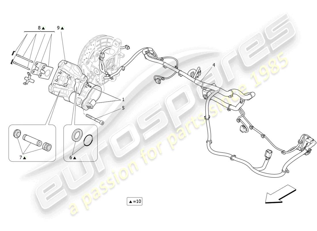 maserati levante modena (2022) parking brake part diagram