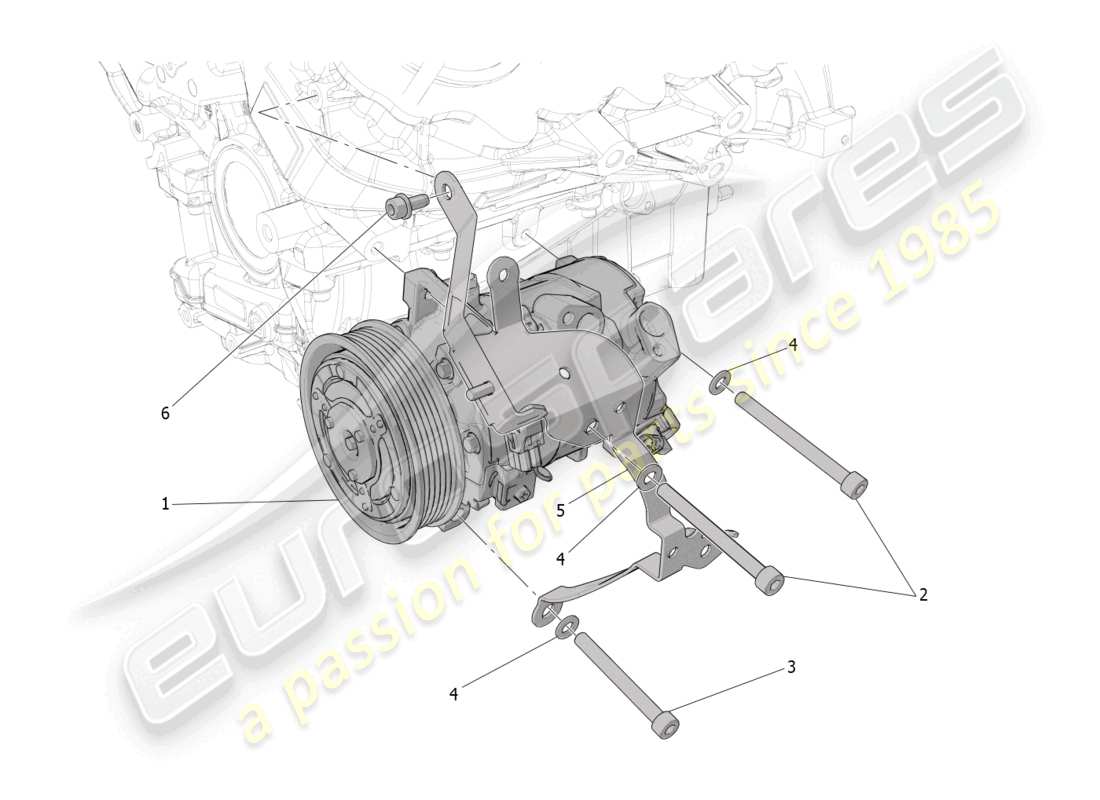 maserati mc20 (2022) a/c unit: engine compartment devices part diagram