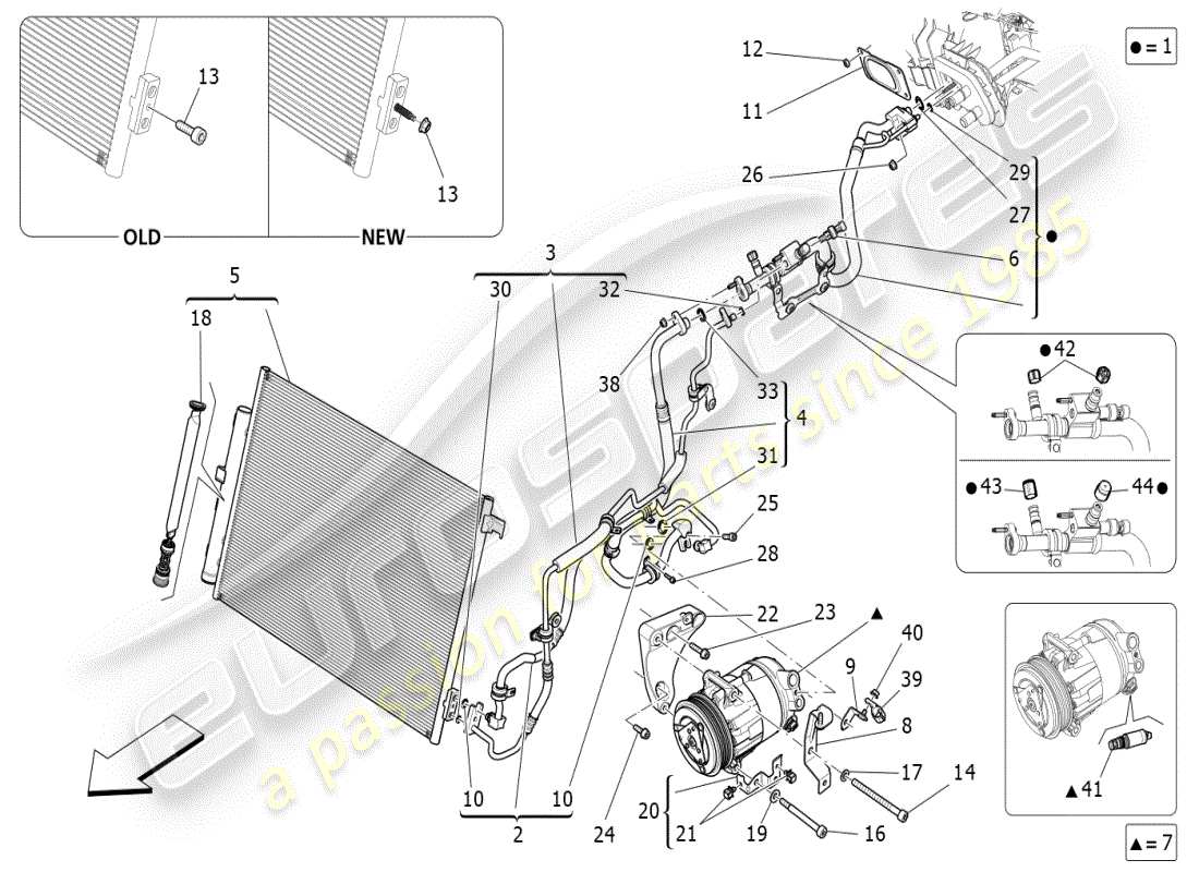 maserati ghibli (2019) a/c unit: engine compartment devices part diagram