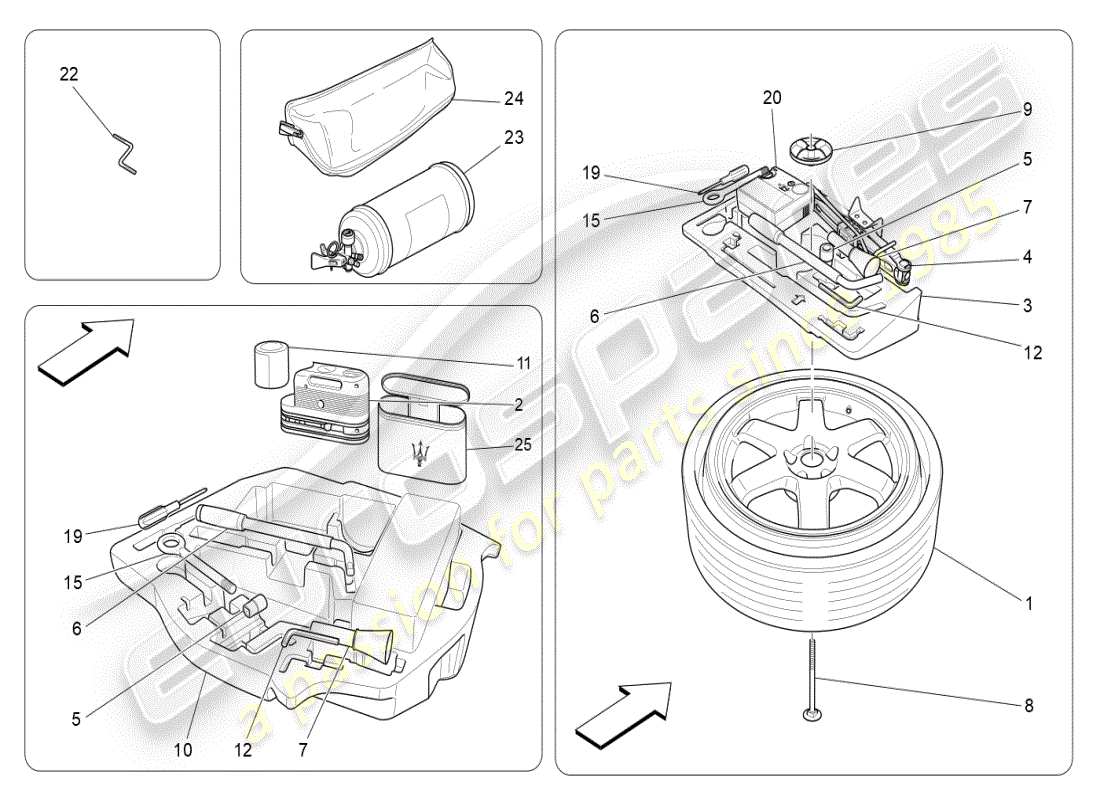 maserati ghibli (2019) standard provided part diagram