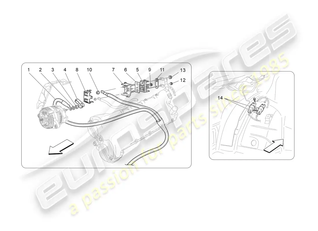 maserati granturismo (2011) main wiring parts diagram