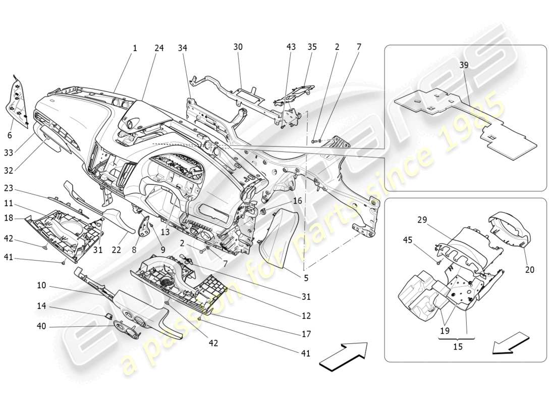 maserati levante modena (2022) dashboard unit part diagram