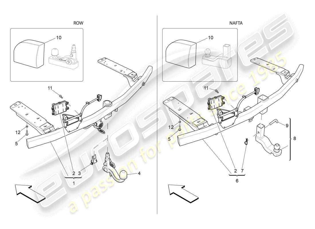 maserati levante (2017) standard provided part diagram
