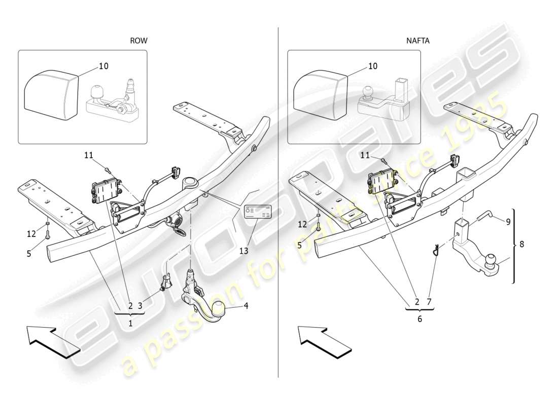 maserati levante modena (2022) standard provided part diagram