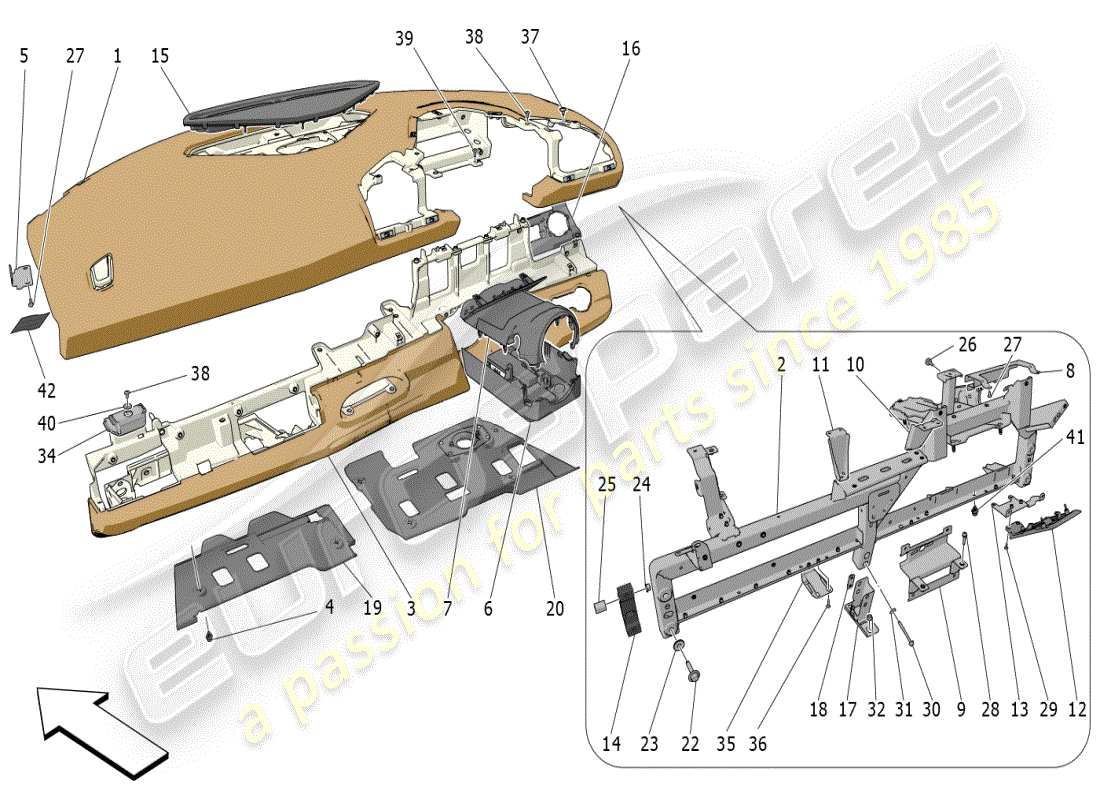 maserati mc20 (2024) dashboard unit part diagram
