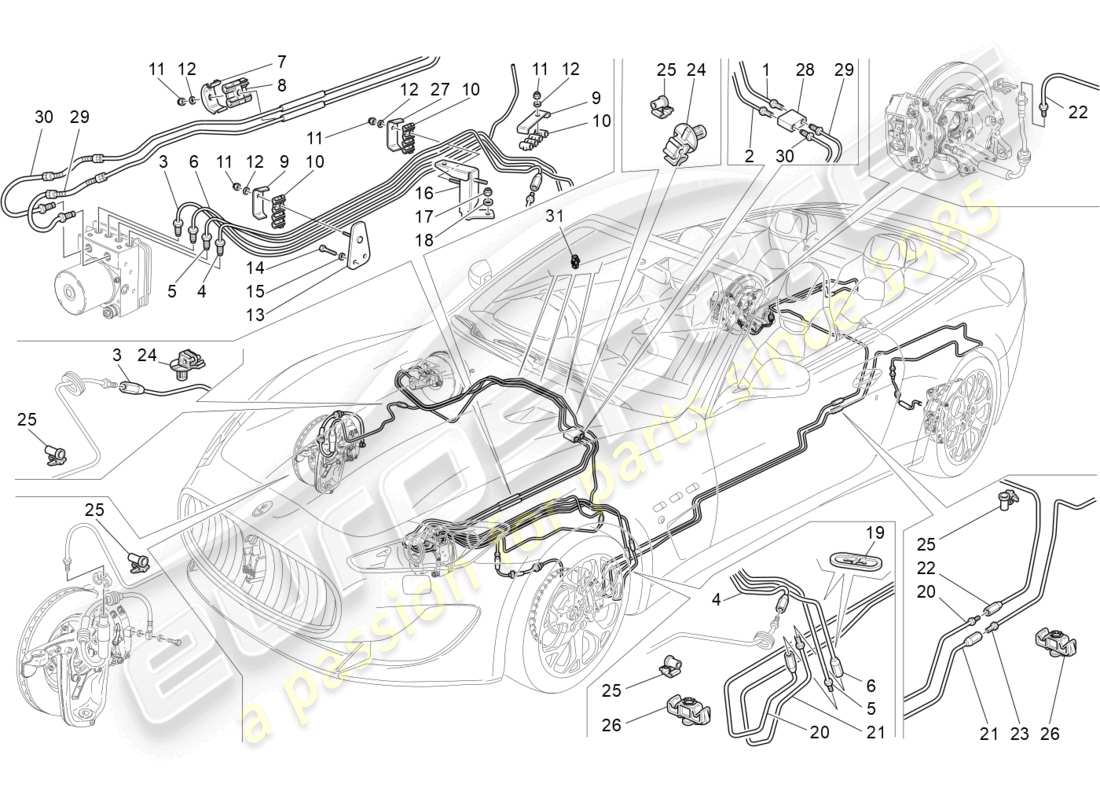 maserati grancabrio mc (2013) lines parts diagram