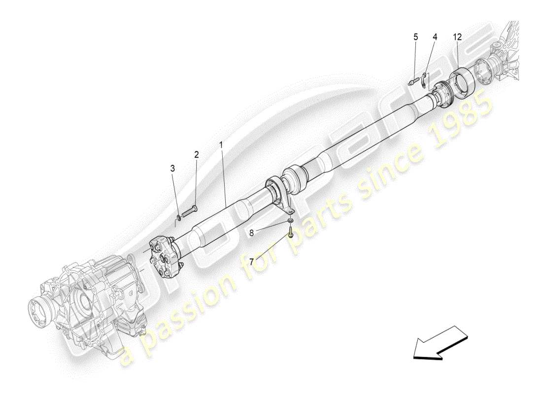 maserati ghibli (2021) transmission shaft part diagram