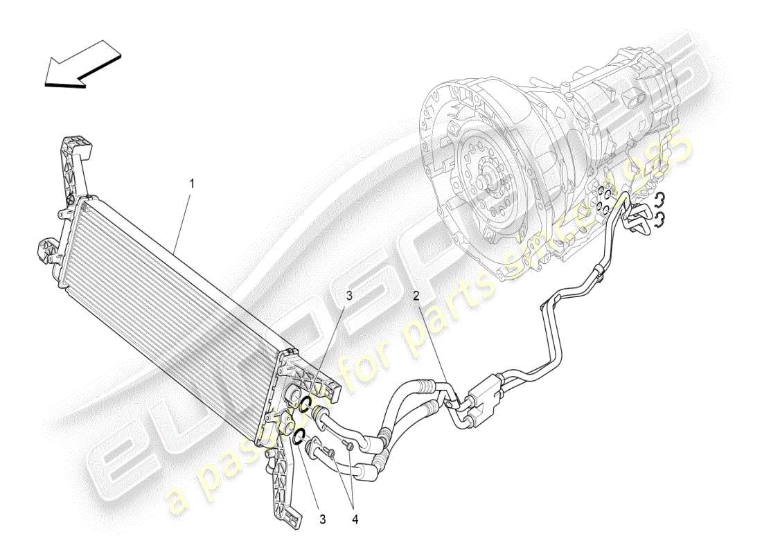 maserati ghibli (2021) lubrication and gearbox oil cooling part diagram